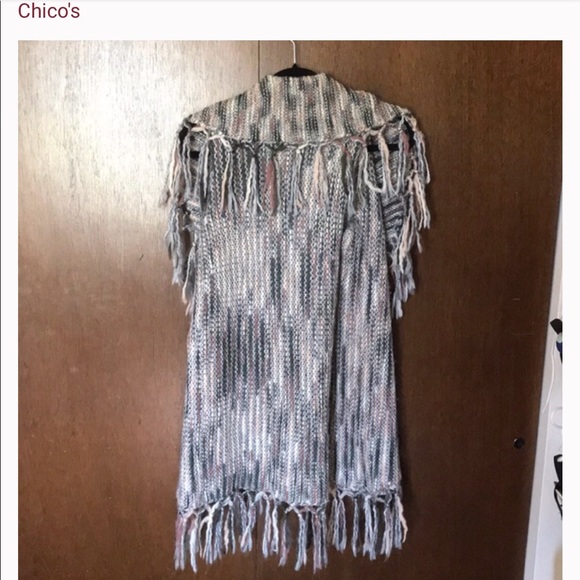 Small Chico’s fringe sweater vest - Picture 4 of 5